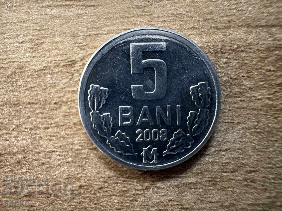 Moldova - 5 bani (2008) Moldova - 5 bani (2008)