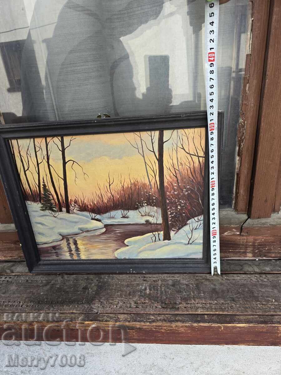 For sale: oil painting depicting a winter landscape! - 5