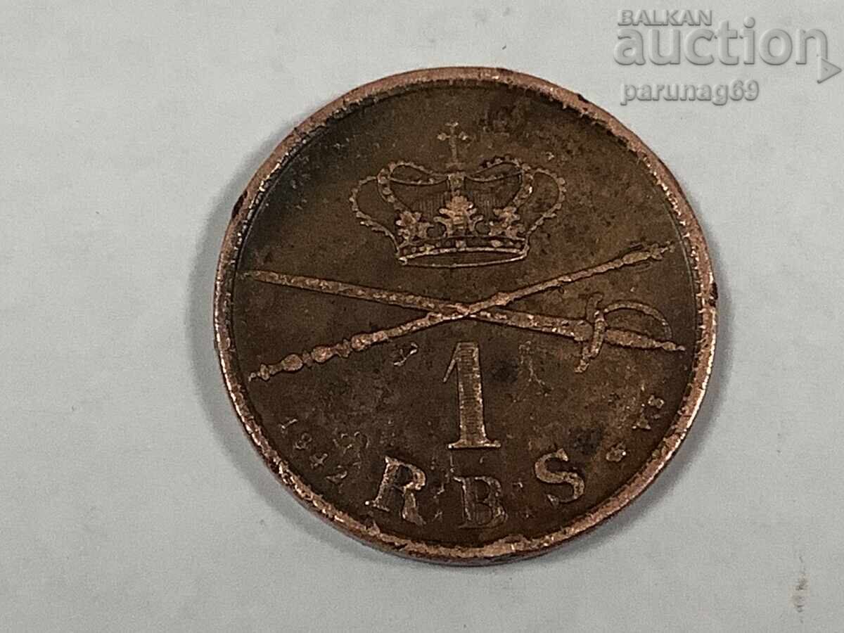 Denmark 1 Rigsbankskilling 1842