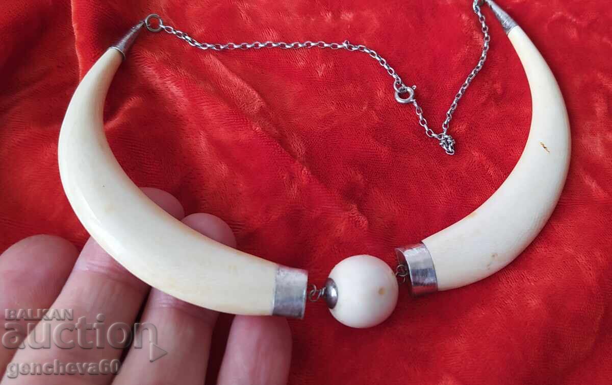 Antique Art Deco style necklace - ivory, silver with price € 40.00 | 78.23 BGN