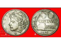 BRAZIL★50 CENTAVOS 1976 EFFIGY (1967-1979): SHIP! DISCOVERY