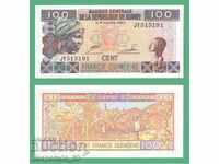 (¯`'•.¸ GUINEA 100 francs 1998 UNC ¸.•'´¯)