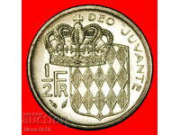 FRANCE (1965-1995): MONACO ★ 1/2 FRANC 1979 UNC SHIELD!