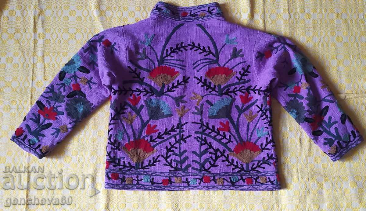 Livrarea Jachetă frumoasă din bumbac brodat cu motive florale