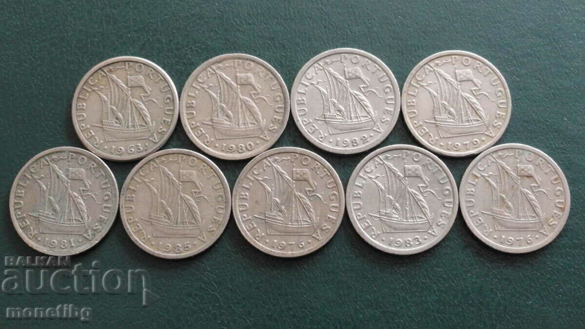 Portugalia - 2,5 escudo (9 bucăți)