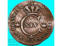 Швеция 1/4 скилинг 1828 Карл XIV 26mm