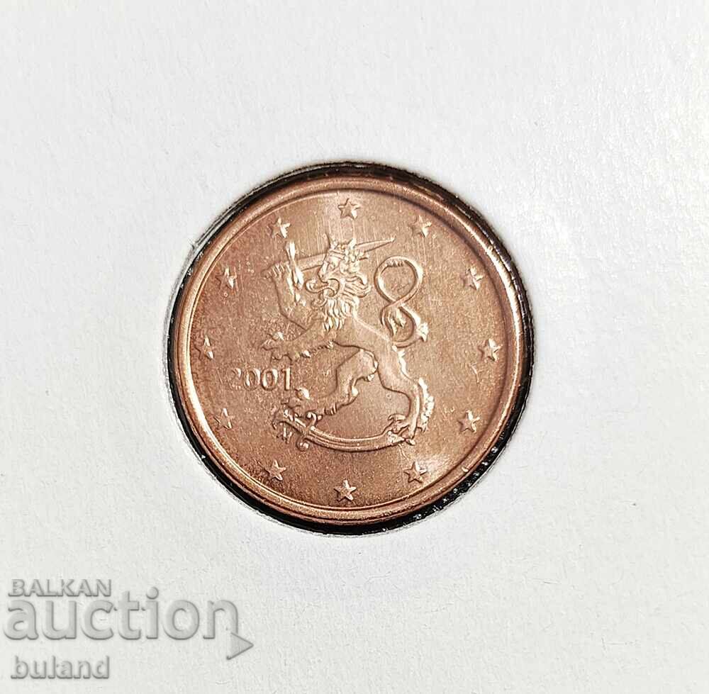 Финландия UNC Евромонета 5 Цента 2001 Euro Cent Finland Евро