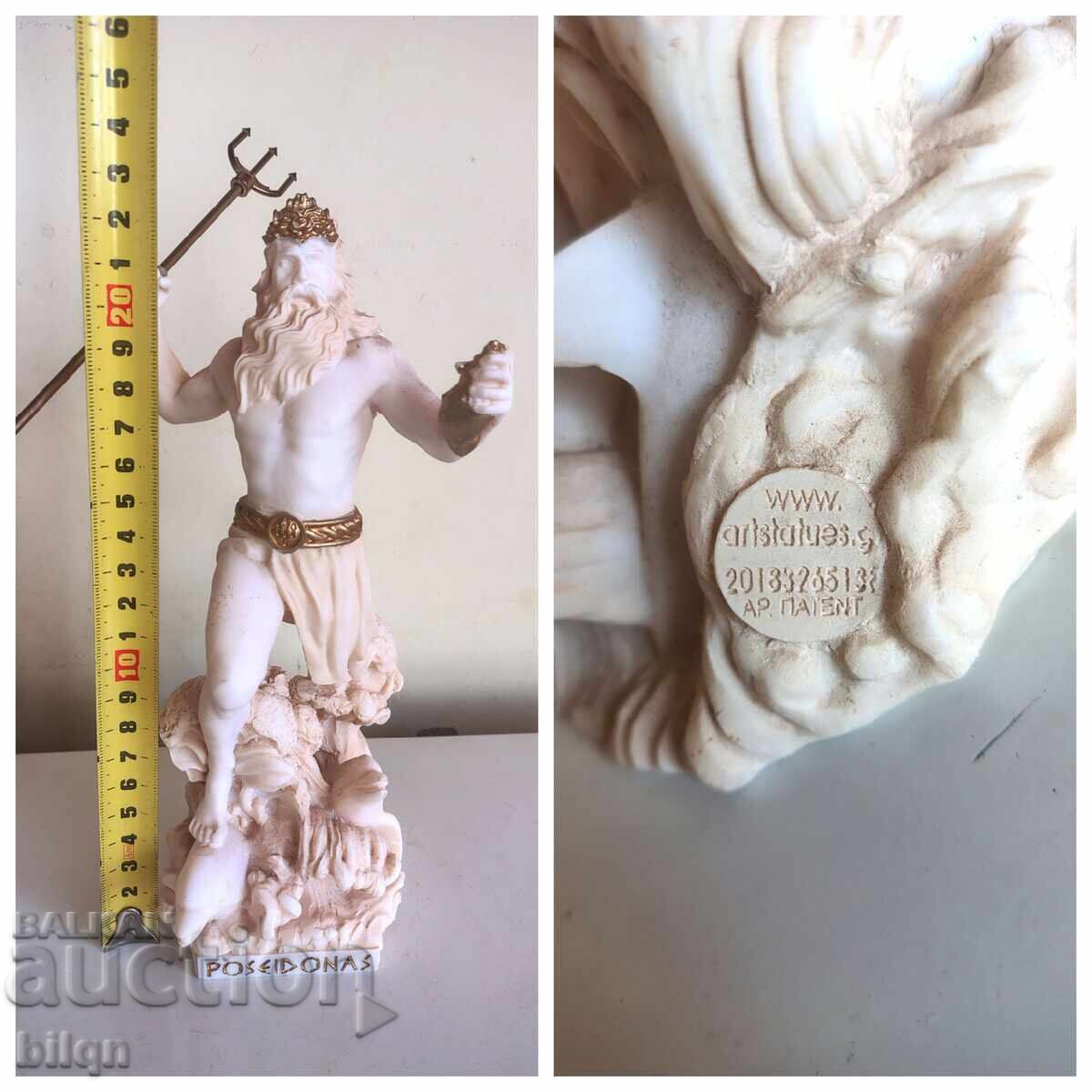 Beautiful Alabaster Figurine - God Poseidon - 7