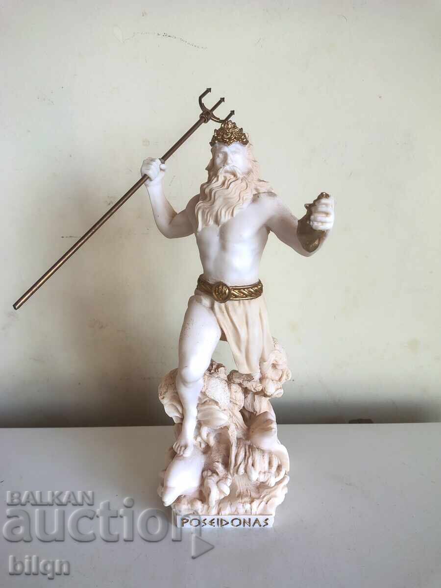 Beautiful Alabaster Figurine - God Poseidon