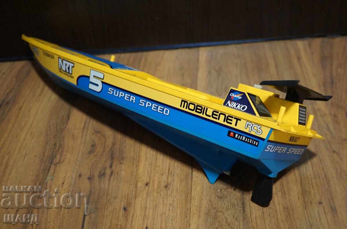 NIKKO Jucărie veche mare din plastic model barcă cu motor - 5 NIKKO Jucărie veche mare din plastic model barcă cu motor - 5