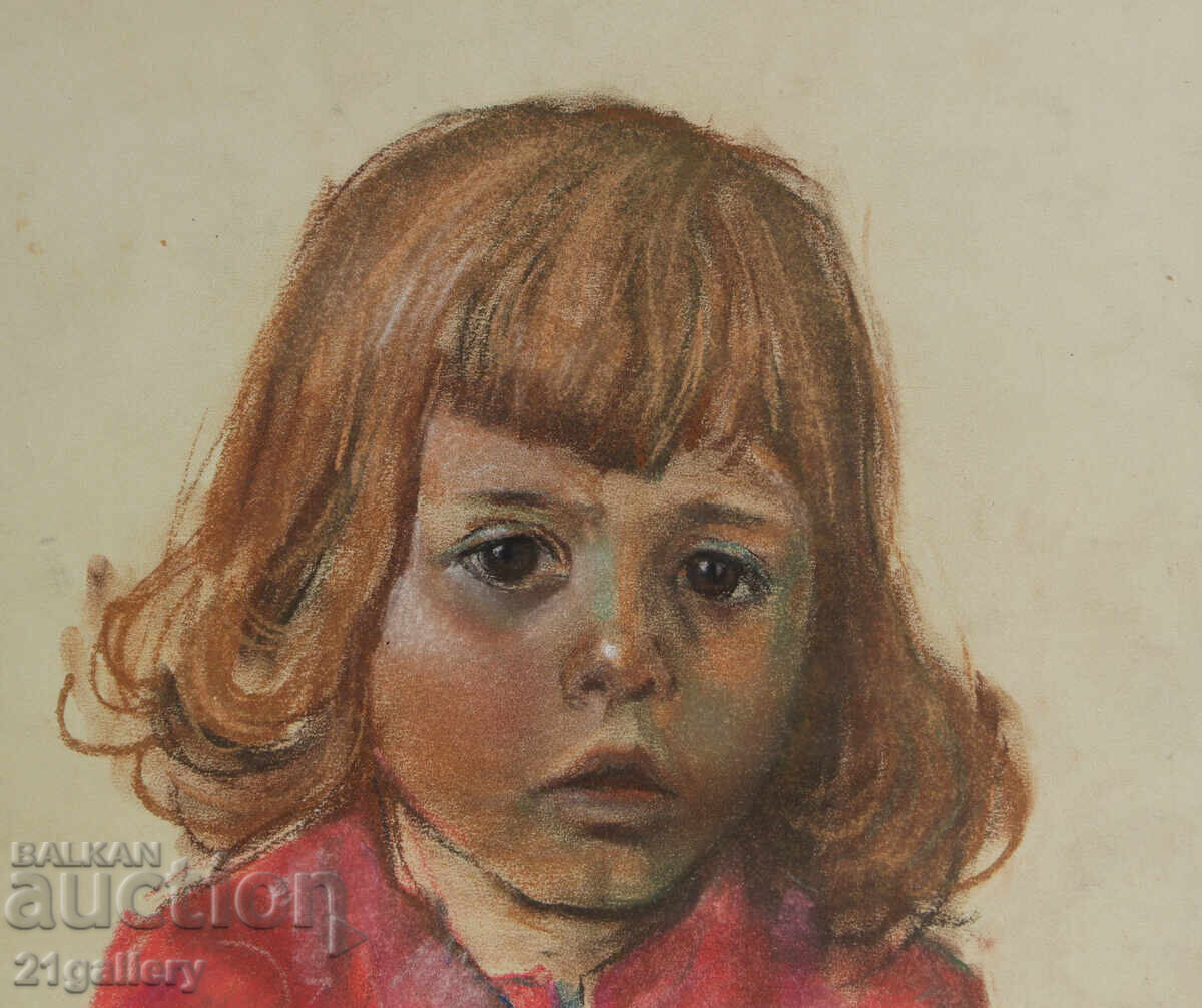 Delivery of Ruska Marinova (1899 - 1988) pastel portrait of a child