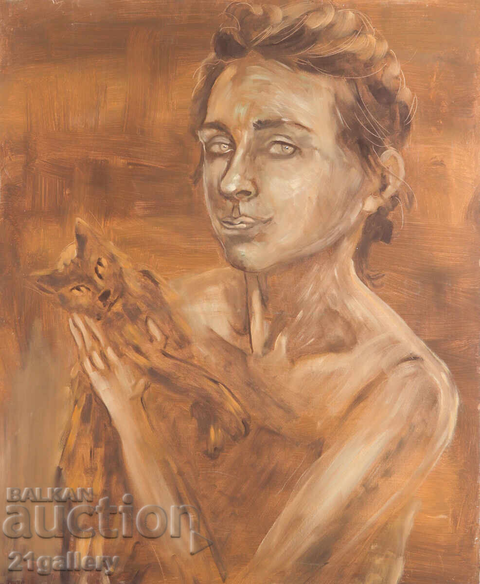 Compoziție figurativă abstractă nud acrilic