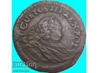 Полша 1754 1 грош (Голям - 21мм) Август III медна