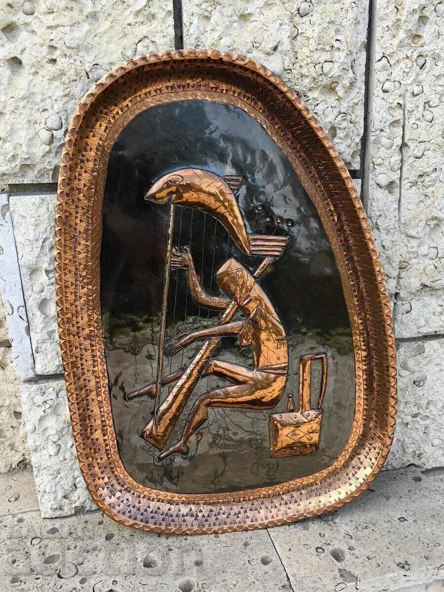 Licitație FOARTE MARE PANOU CURU MOLI PICTURA MUZICIAN HARP
