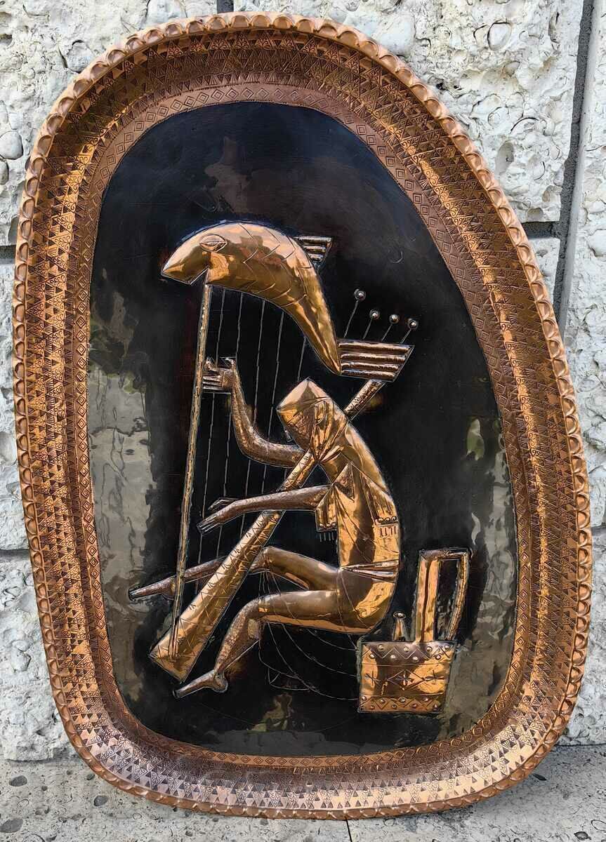 FOARTE MARE PANOU CURU MOLI PICTURA MUZICIAN HARP