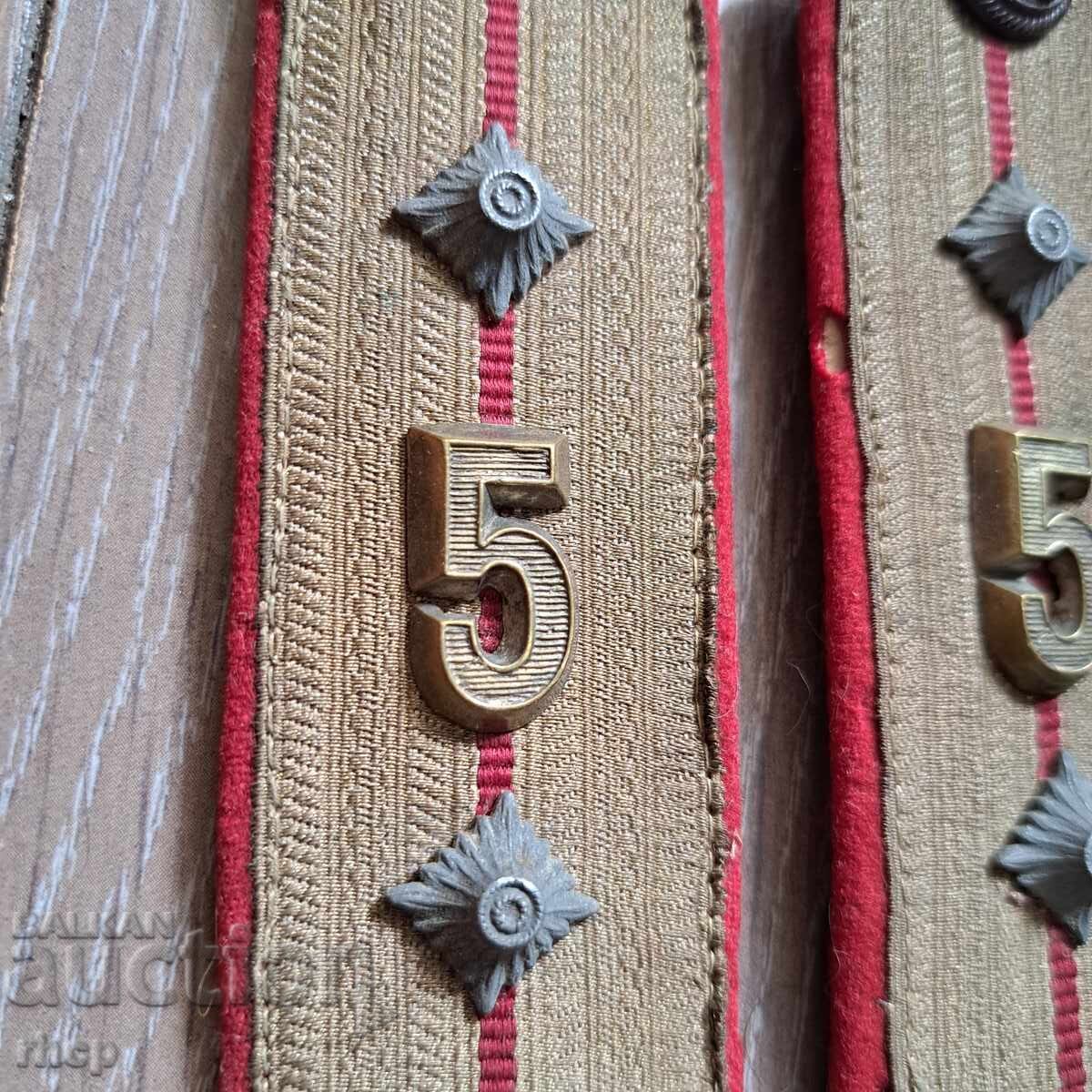 Tsarist officer shoulder boards 5th Regiment M1936 with price € 99.00 | 193.63 BGN Tsarist officer shoulder boards 5th Regiment M1936 with price € 99.00 | 193.63 BGN