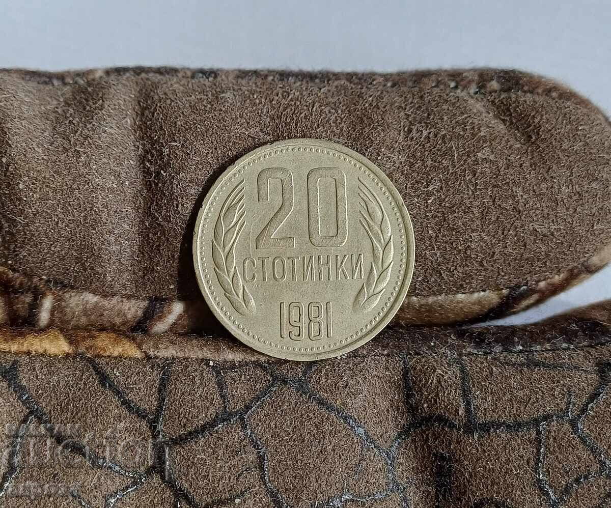 20 de cenți 1981 1300 Bulgaria