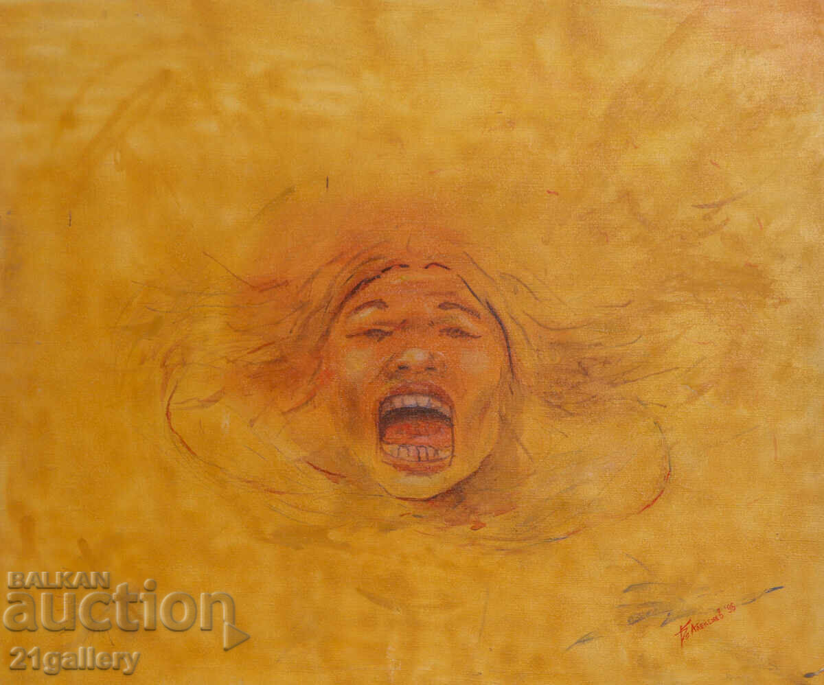 Tablou în ulei portret abstract