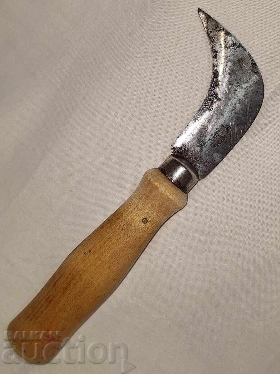 Old knife with a curved saddler's blade--Eskilstuna Sweden