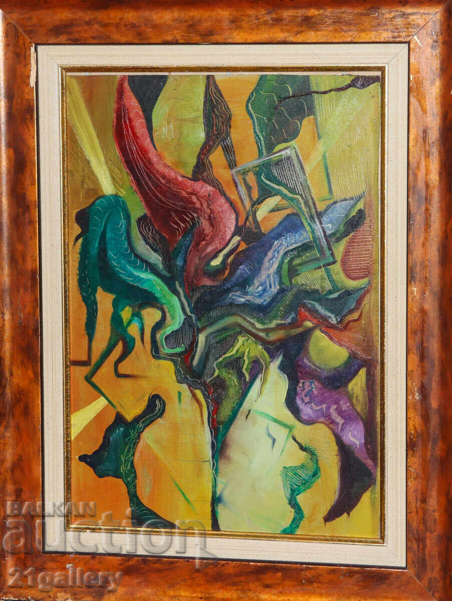 Tablou ulei, compoziție abstractă