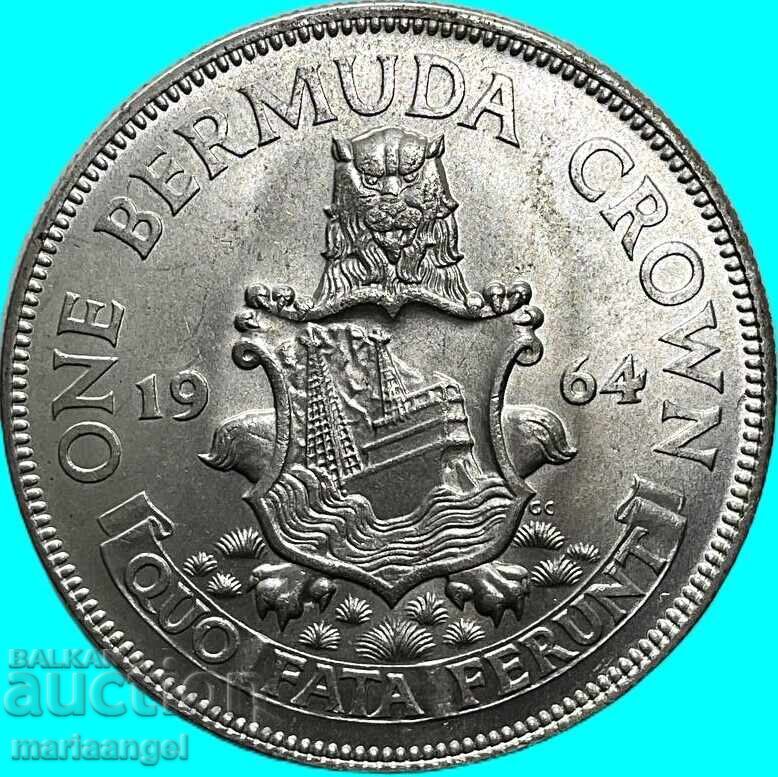 1 крона 1964 Великобритания Бермуди UNC 22,53г сребро - 5