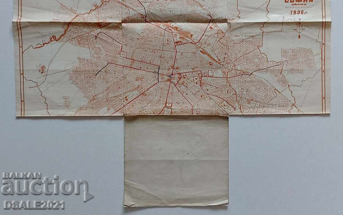 Licitație Plan urbanistic al orașului Sofia din 1936 - hartă /ds1744 Licitație Plan urbanistic al orașului Sofia din 1936 - hartă /ds1744