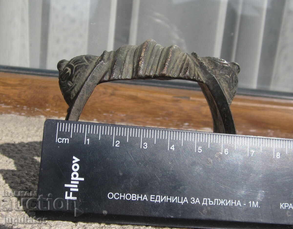автентична старинна Българска Възрожденска гривна рогатка - 7