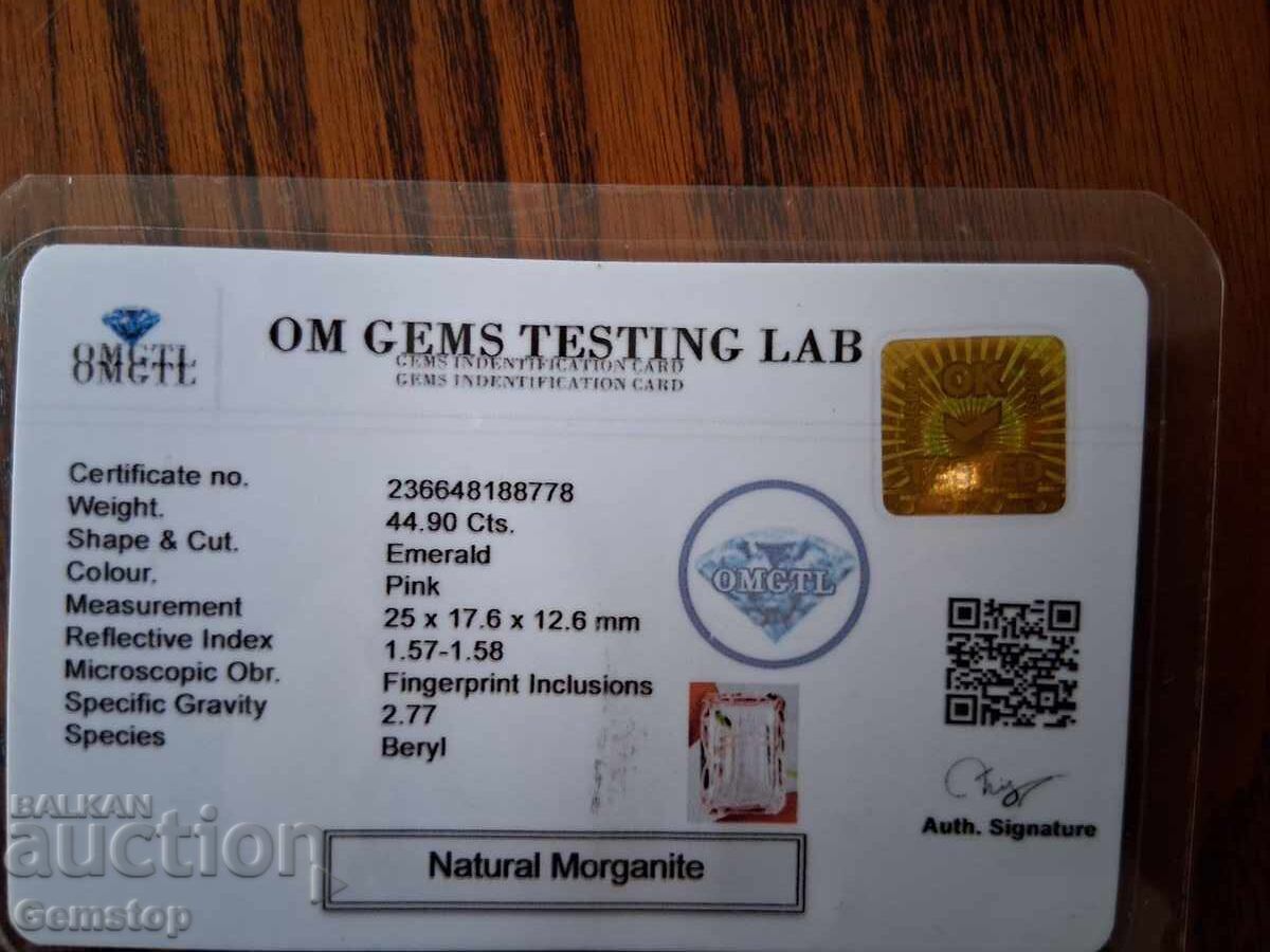 PREȚ DE START! Set de 44,90 ct. cu morganit natural și smarald, certificat OMGTL, de la 1 leu! - 6