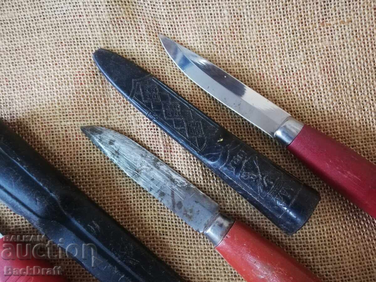 Lot 3 bucăți Cuțite vechi, Cuțit MORA, MORA, Made in Sweden, teacă - 5