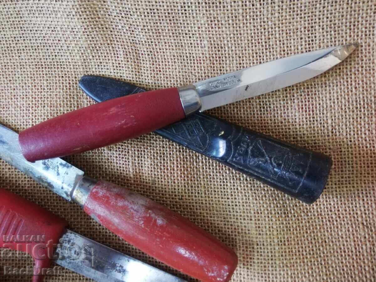 Lot 3 bucăți Cuțite vechi, Cuțit MORA, MORA, Made in Sweden, teacă - 6