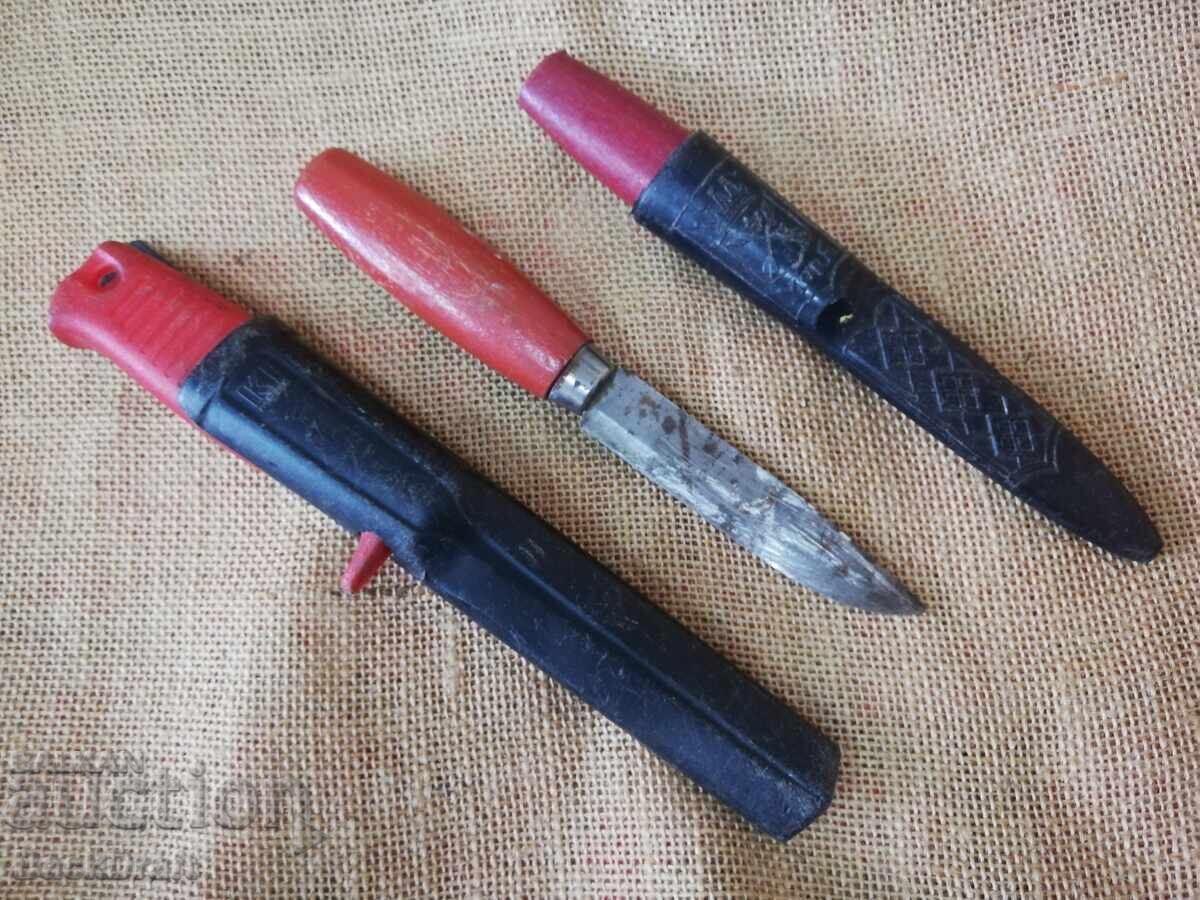 Lot 3 bucăți Cuțite vechi, Cuțit MORA, MORA, Made in Sweden, teacă - 7