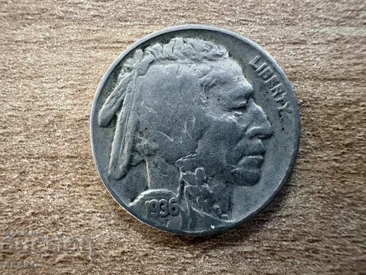 SUA - 5 cenți (1936) cu preț € 1.10 | 2.15 BGN