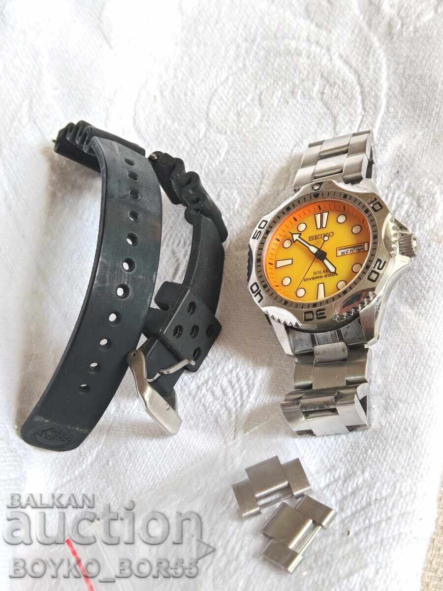 Παράδοση Εξαιρετικά σπάνιο μοντέλο SEIKO SOLAR DIVER'S V158 OAEO