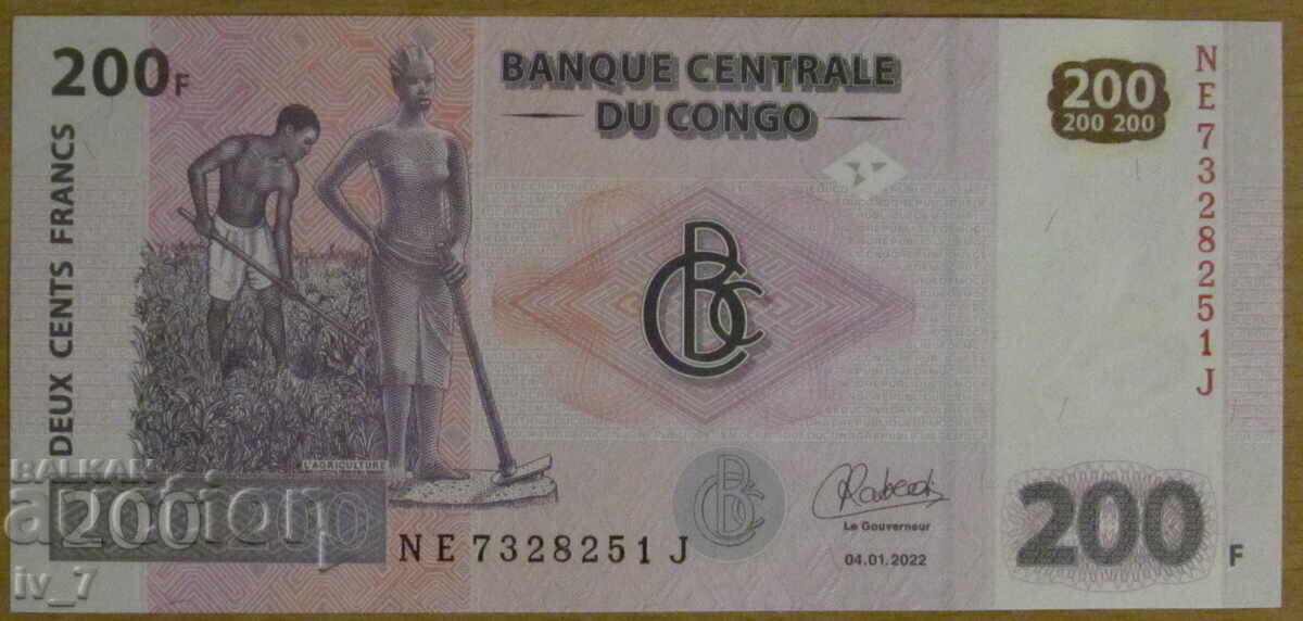 200 FRANCI 2022, CONGO - UNC