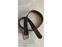 Men's leather belt wide and long, 0.4 mm leather thickness