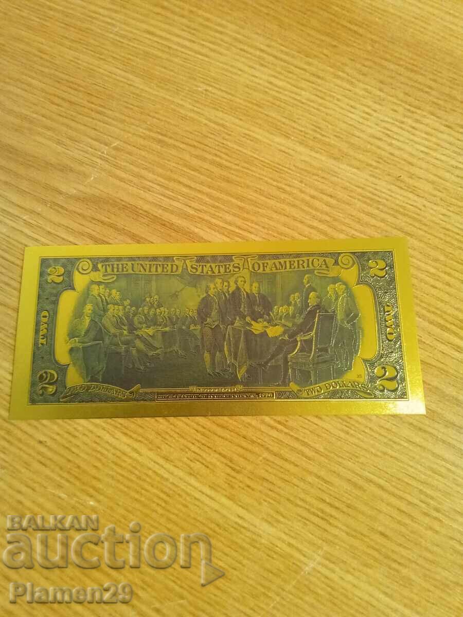 Πωλούνται χρυσά χαρτονομίσματα των 2 δολαρίων με τιμή € 10.00 | 19.56 BGN Πωλούνται χρυσά χαρτονομίσματα των 2 δολαρίων με τιμή € 10.00 | 19.56 BGN