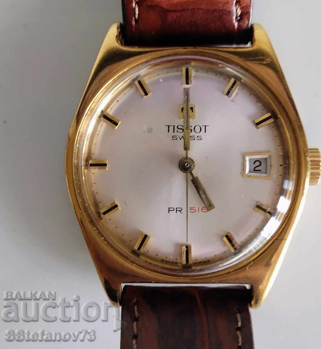 Ръчен часовник Tissot P 516 позлатен