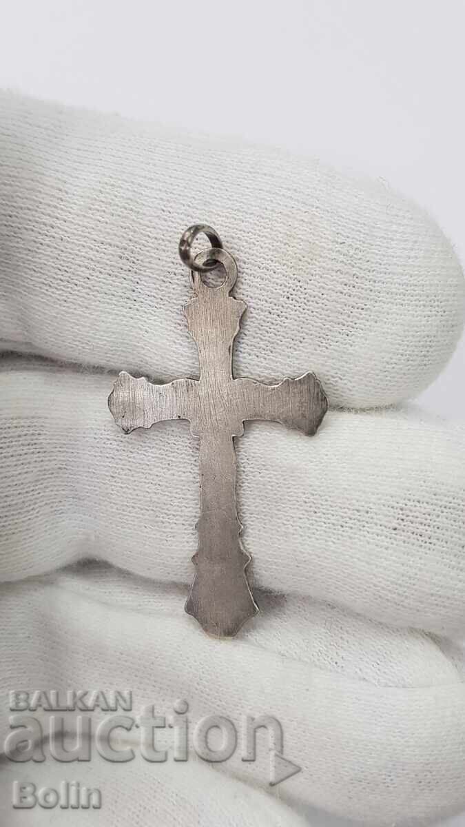 Unique silver cross with "Angel" - 1880 - 1900 - Europe - 6