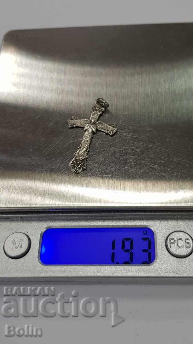 Unique silver cross with "Angel" - 1880 - 1900 - Europe - 7