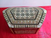 Large Jewelry Box with Marquetry and MOTHER-OF-PEARL