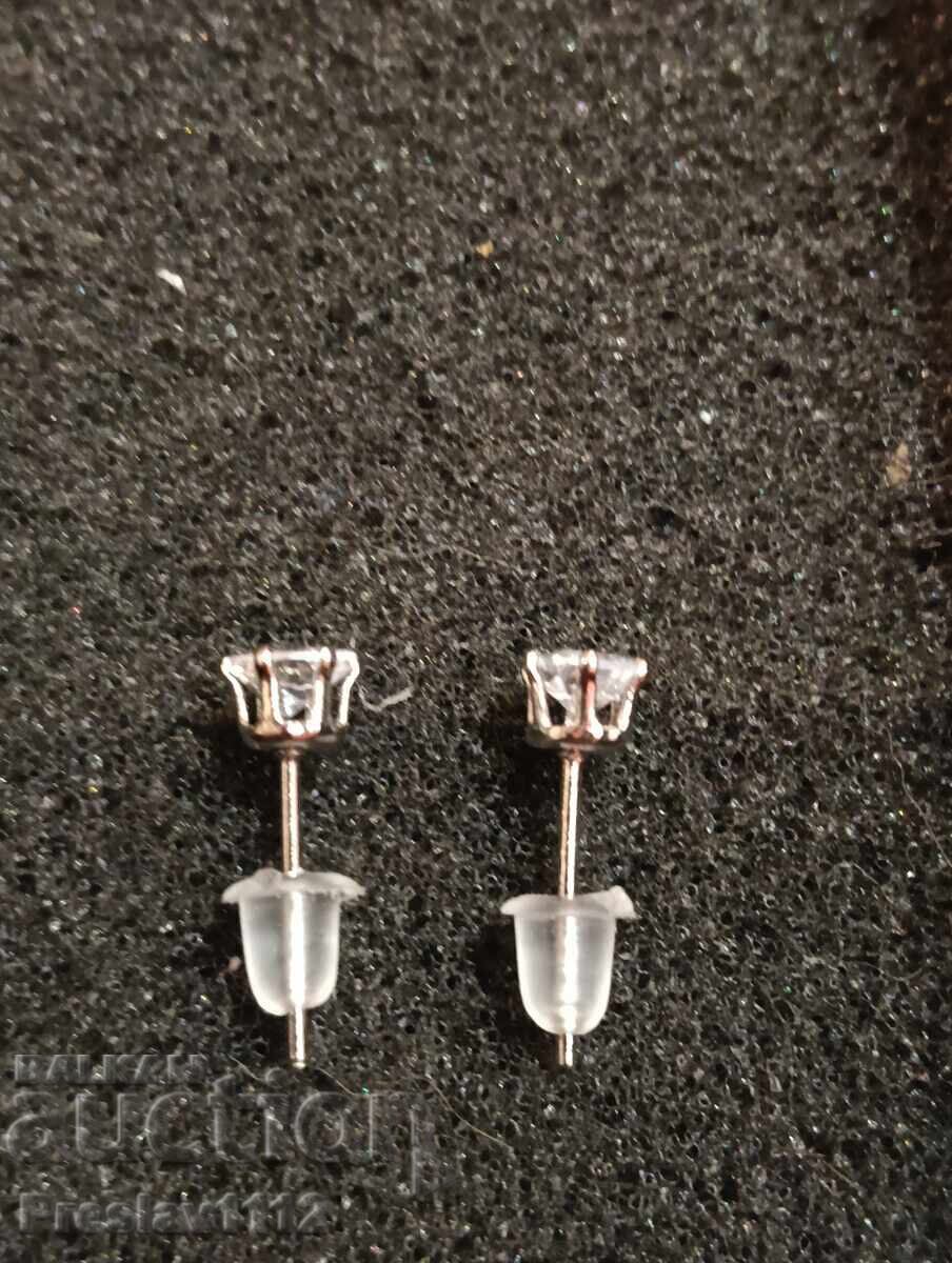 Аукцион Обици  с Мойсанит Сърце 0.6ct