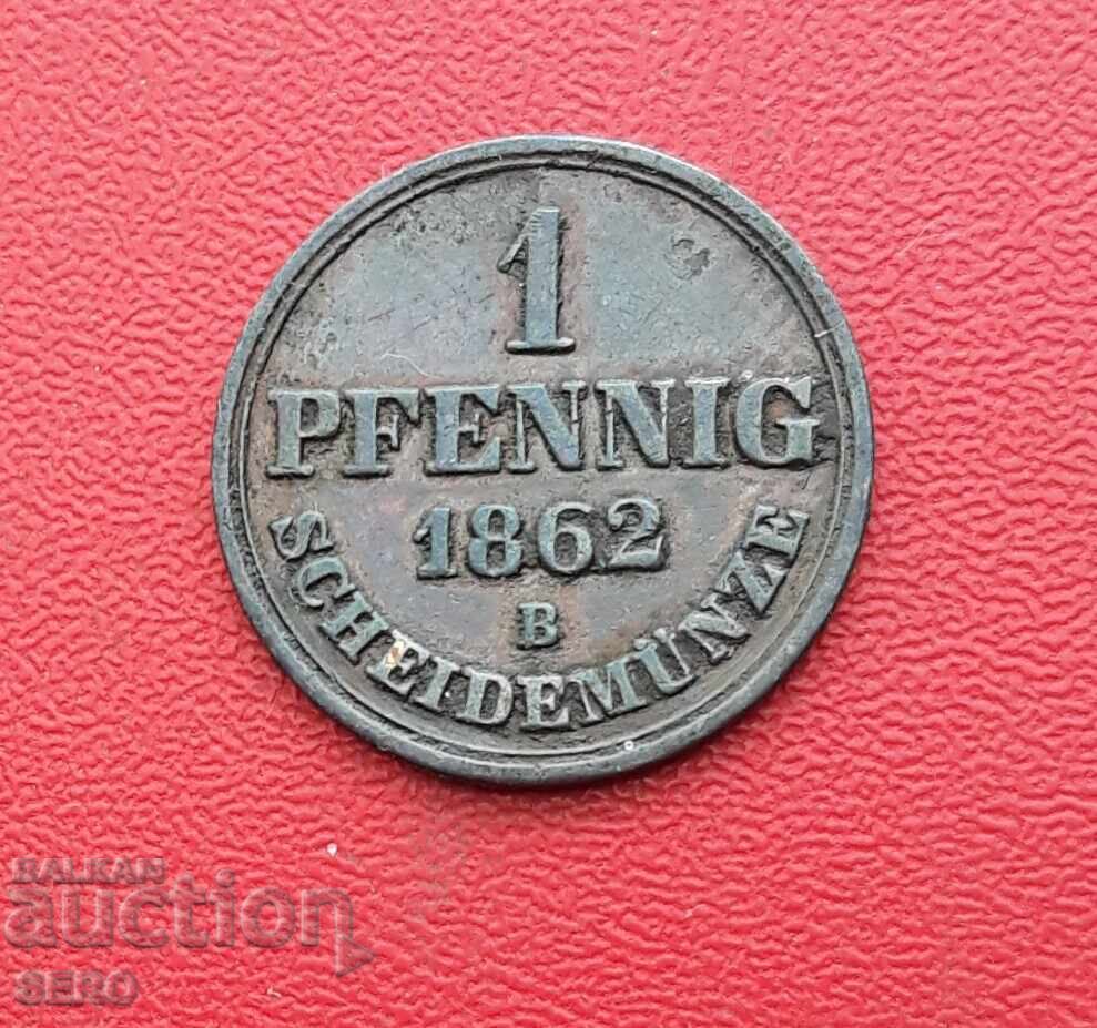 Germania-Hanovra-1 pfennig 1862 B