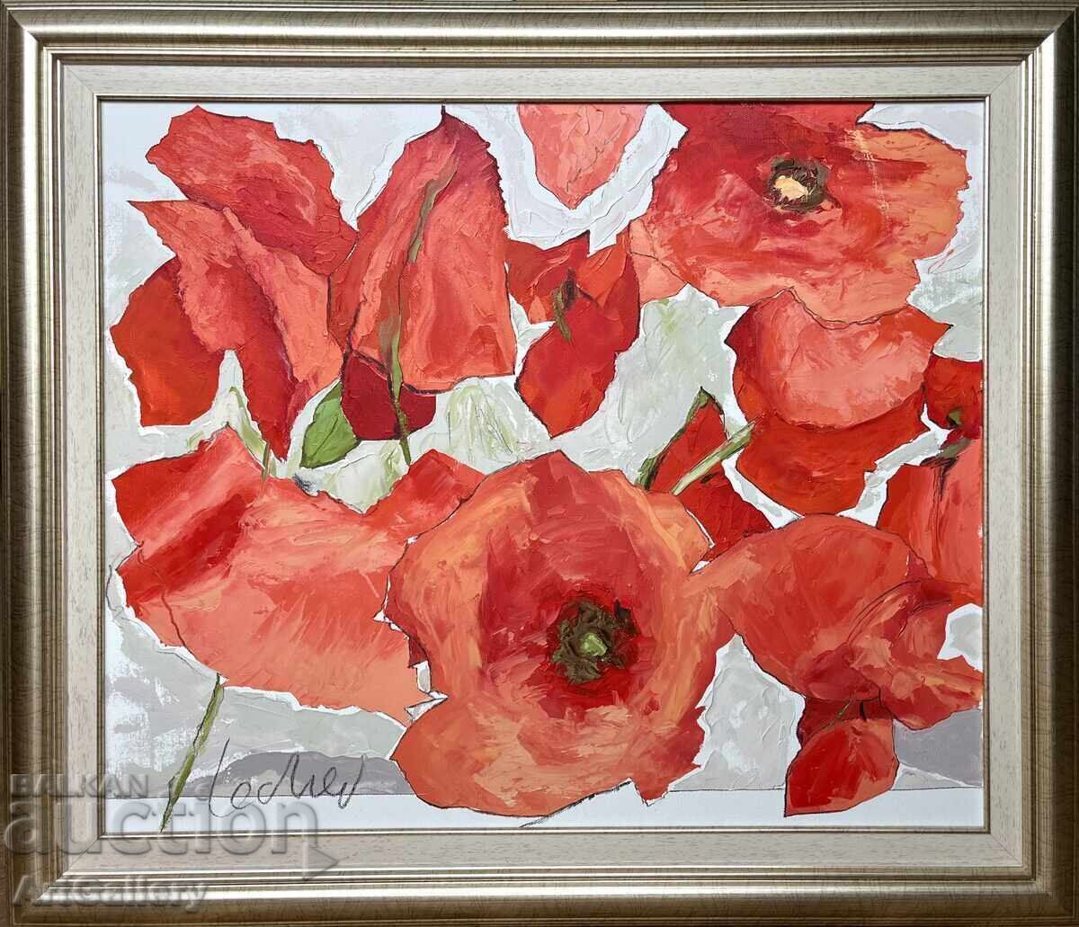 Georgi Lechev, Poppies, 2023 with price € 4000.00 | 7823.35 BGN