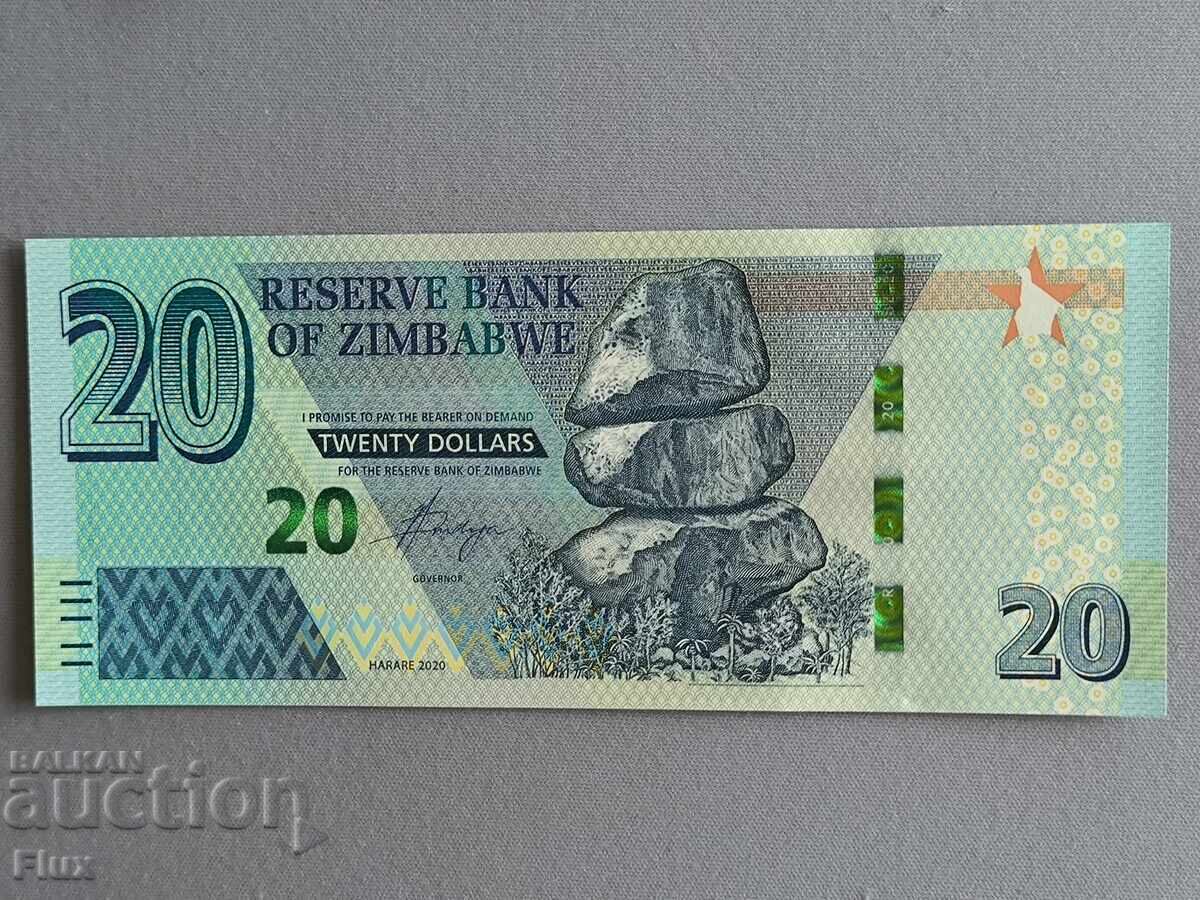 Bancnotă - Zimbabwe - 20 de dolari UNC | 2020