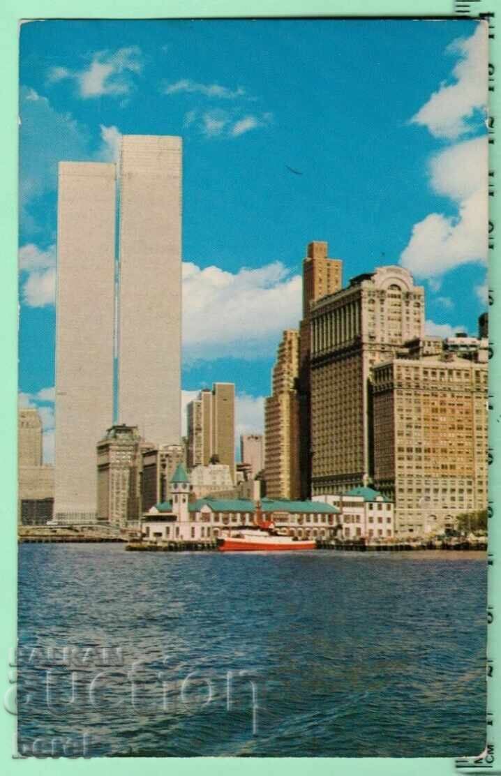 OLD POSTCARD - New York - The Twin Towers before the 2001 attack