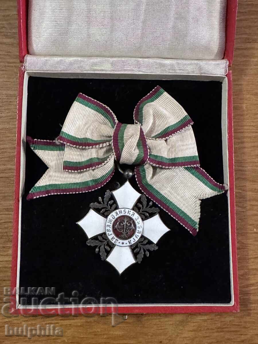 For Civil Merit, ladies' cross, with box