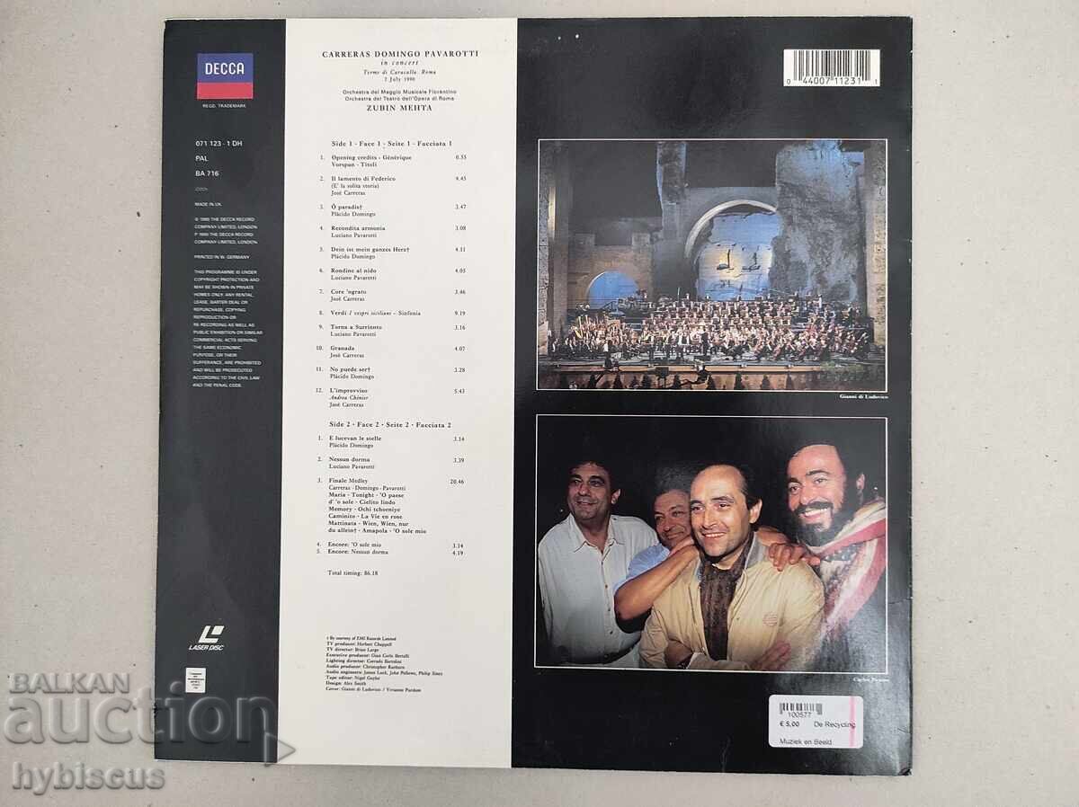 Δημοπρασία Laserdisk Carrera, Domingo, Pavarotti σε συναυλία