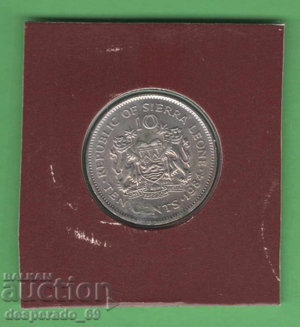 (¯`'•.¸ 10 cenți 1984 SIERRA LEONE UNC- ¸.•'´¯)