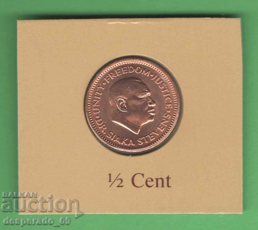 (¯`'•.¸ 1/2 cent 1980 SIERRA LEONE UNC ¸.•'´¯) cu preț € 3.90 | 7.63 BGN