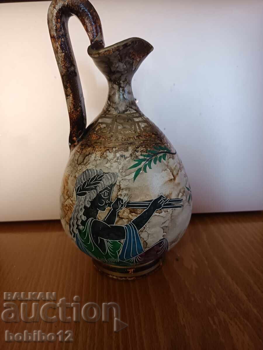 Ancient Greek vase-pitcher, multicolored, hand-painted Ancient Greek vase-pitcher, multicolored, hand-painted
